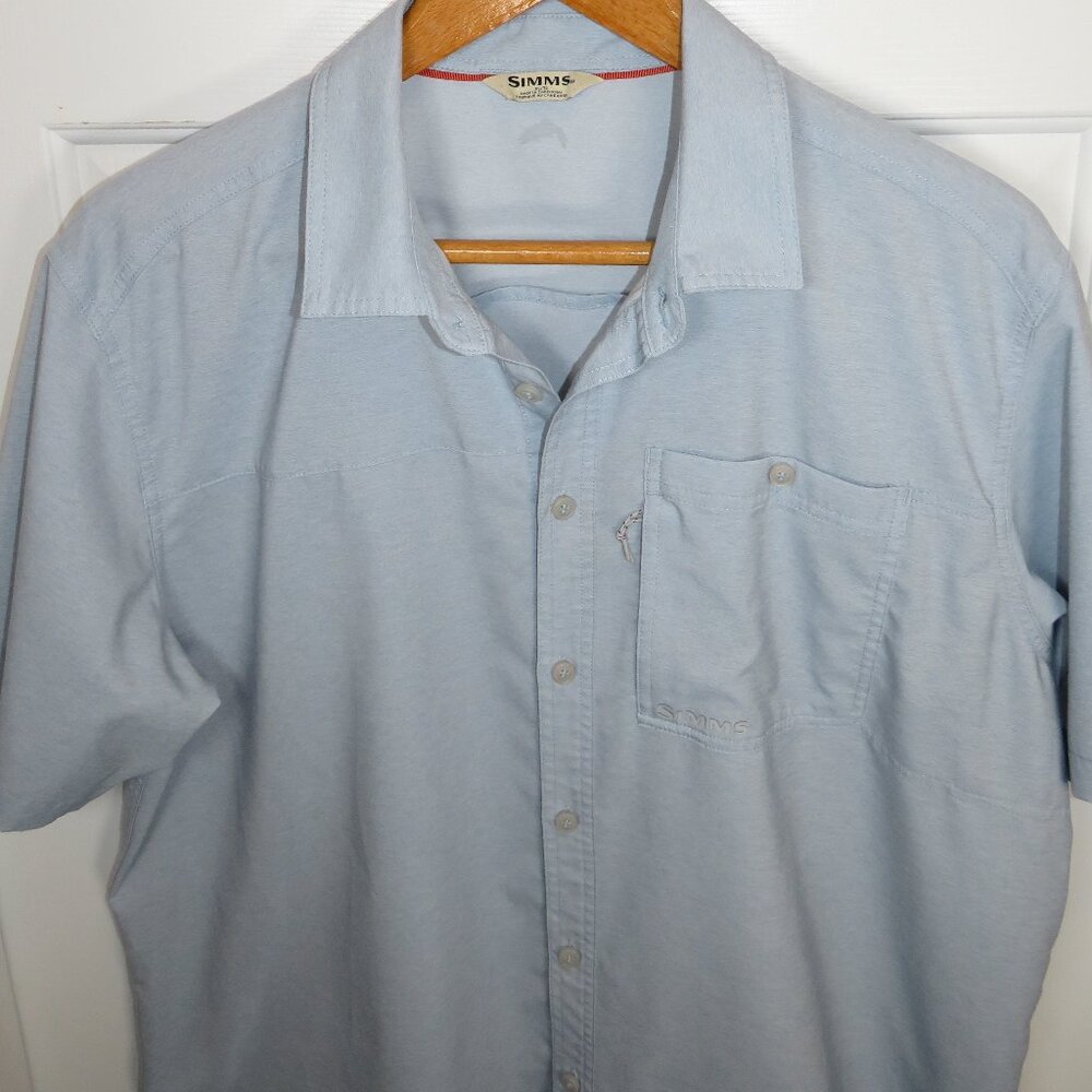 Simms Performance Fishing Button Down Short Sleev… - image 1